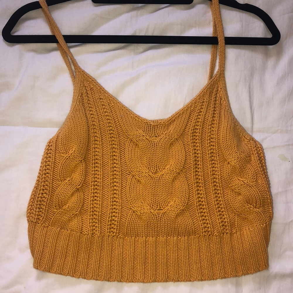 American Eagle Yellow Sweater Crop Top